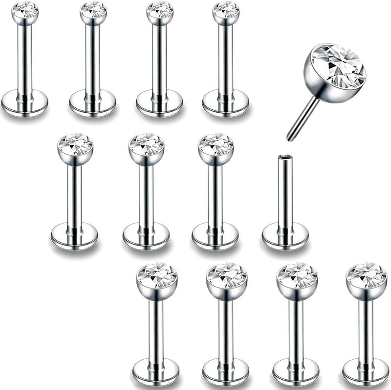 PunkTracker 16g/18g/20g Threadless Lip Rings Tragus Earrings Surgical Steel Helix Conch Cartilage Earrings Monroe Piercing Jewelry for Women Men Labret Studs - Image 1